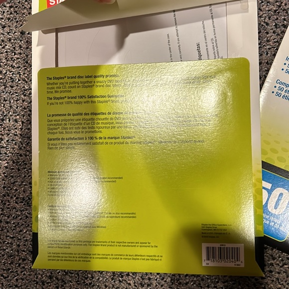 Two full packs of Staples brand CD and DVD labels, each contain 50 - Picture 2 of 4